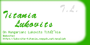 titania lukovits business card